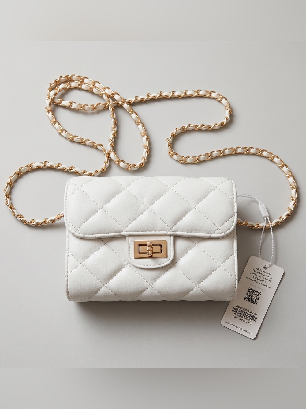 NWT! Chanel style Wendy Bag by Urban Expressions, WHITE